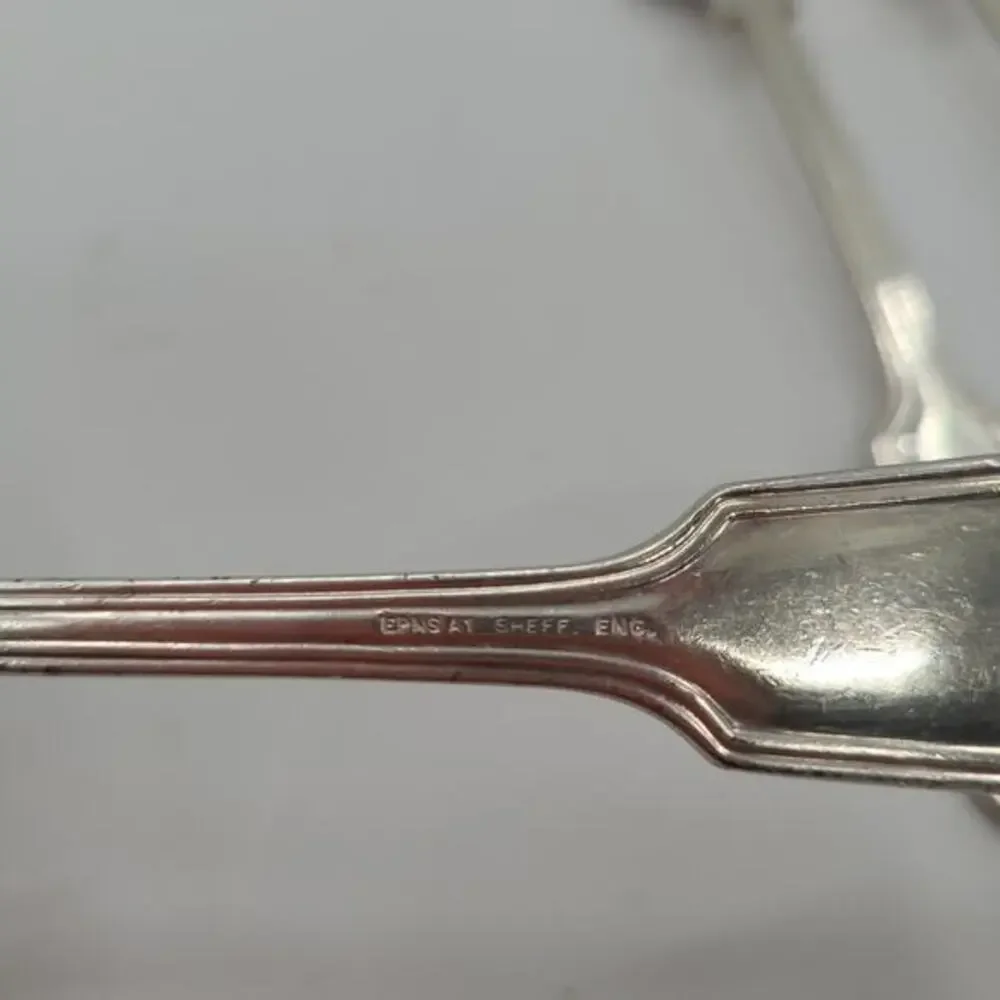 Sheffield England Antique Silver Plate Fiddle Thread and Shell set 6 Dinner Fork